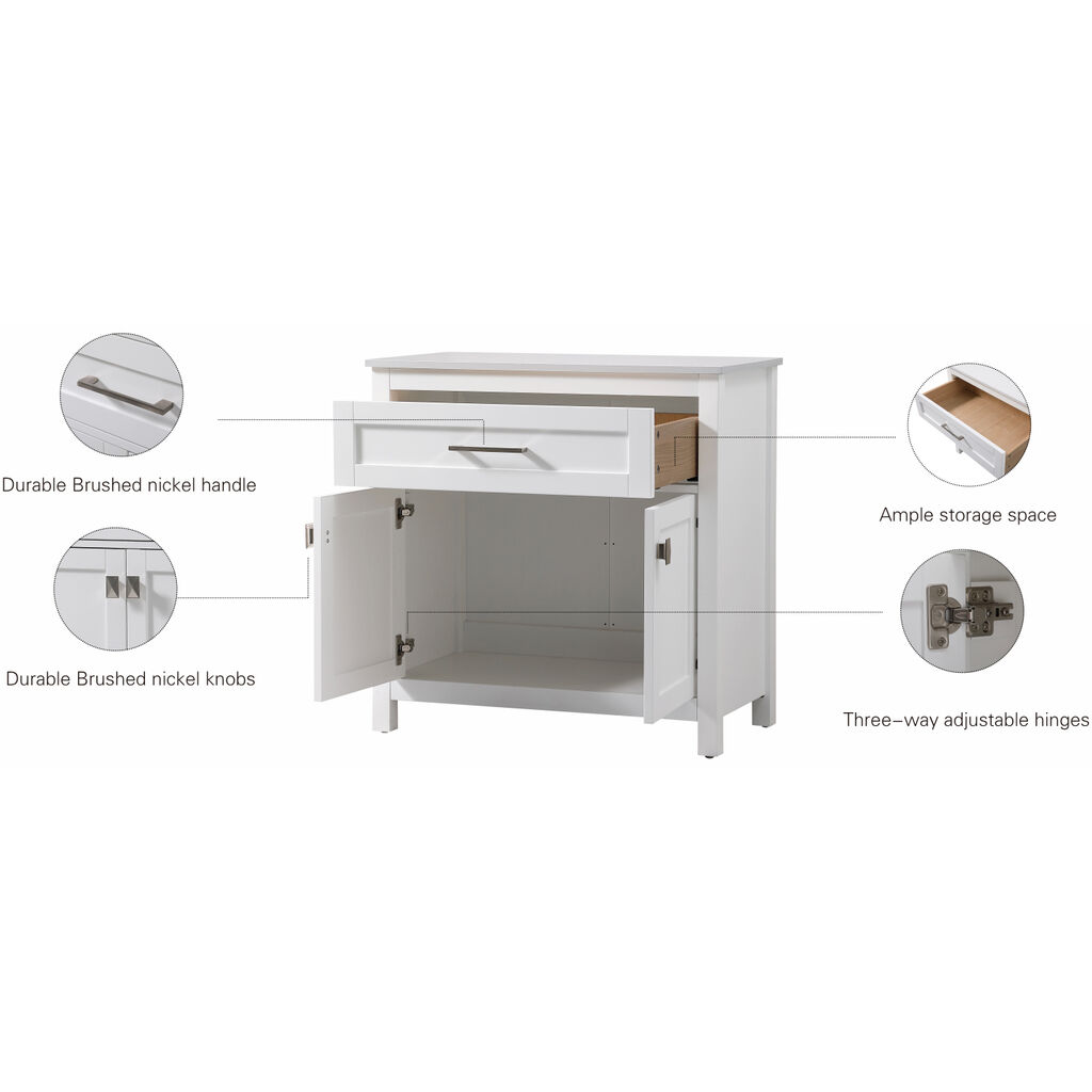 Adian White Bathroom Storage Cabinet