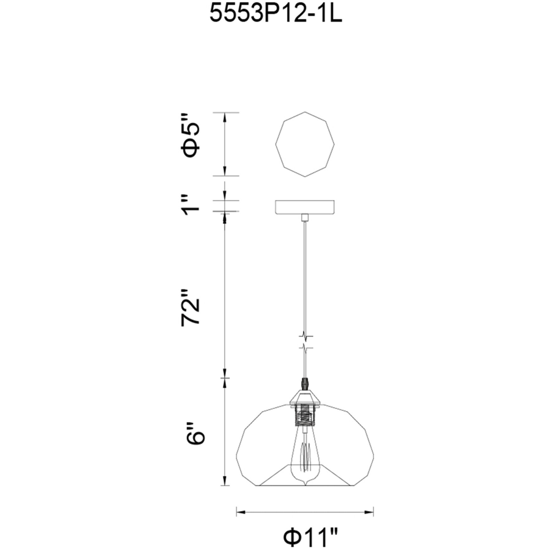 Glass 1 Light 12 inch Black Down Mini Pendant Ceiling Light in Blue