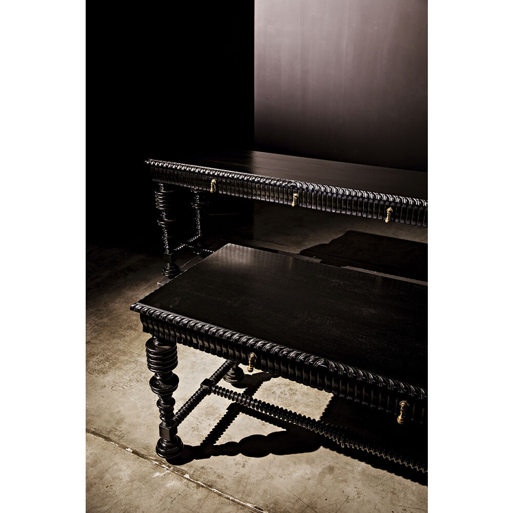 Portuguese 72.5 X 20.5 inch Hand Rubbed Black Console