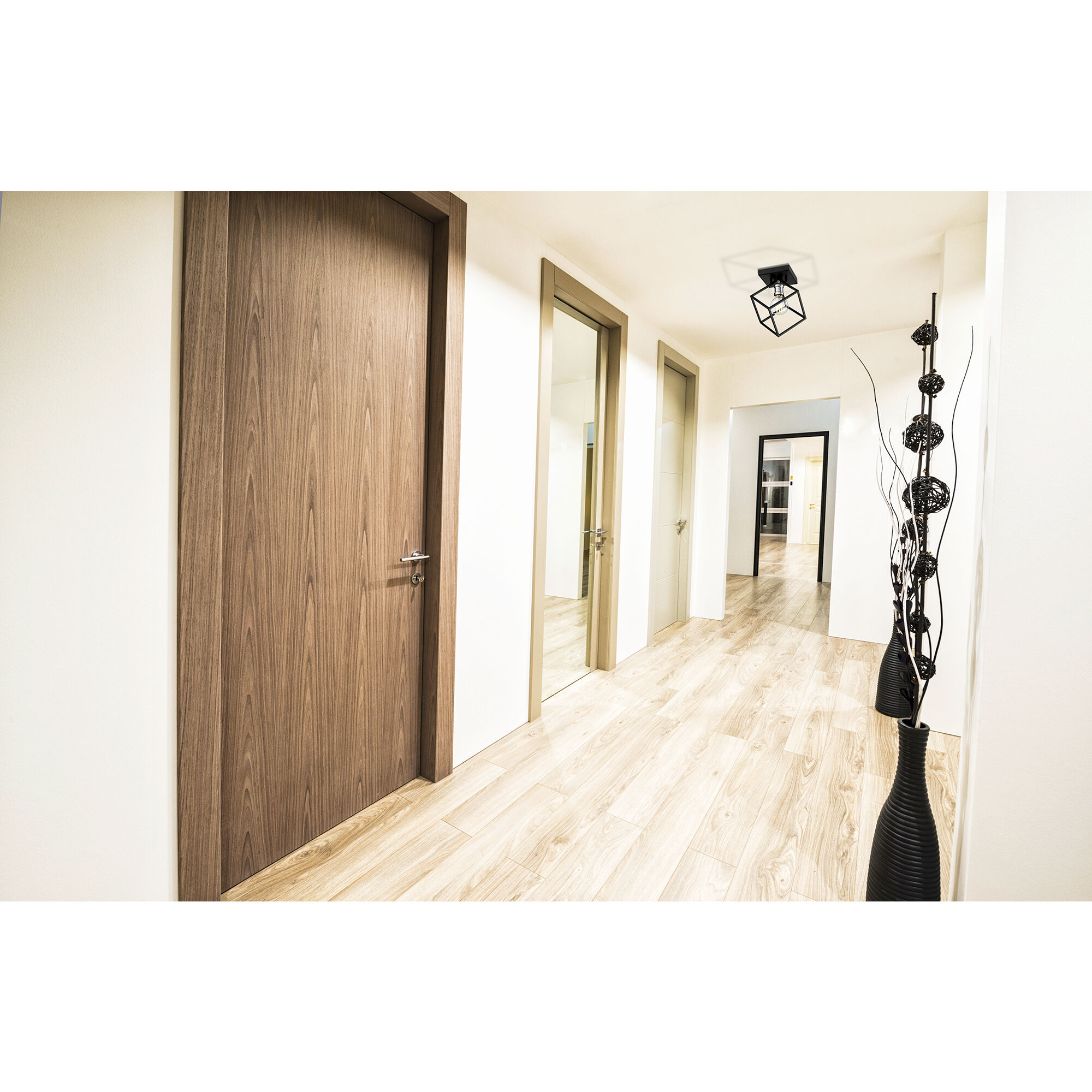 Vertical 1 Light 10 inch Matte Black and Brushed Nickel Flush Mount Ceiling Light