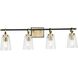 Cassell 4 Light 33.87 inch Vintage Brass Bathroom Vanity Light Wall Light