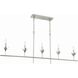 Broche 5 Light 53.5 inch Antique Silver Linear Chandelier Ceiling Light