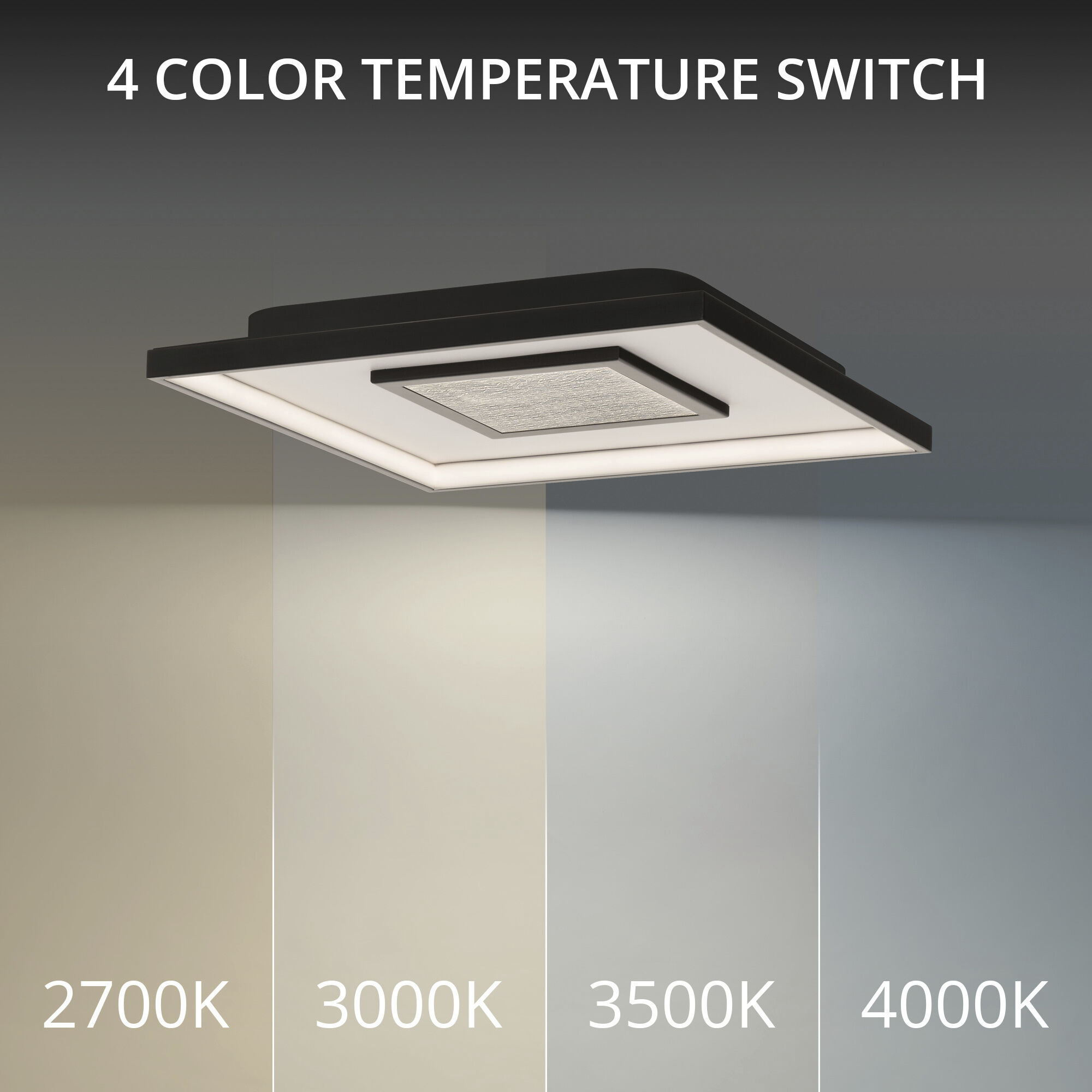 Pinpoint LED 16.38 inch Black Flush Mount Ceiling Light in 3000K, dweLED