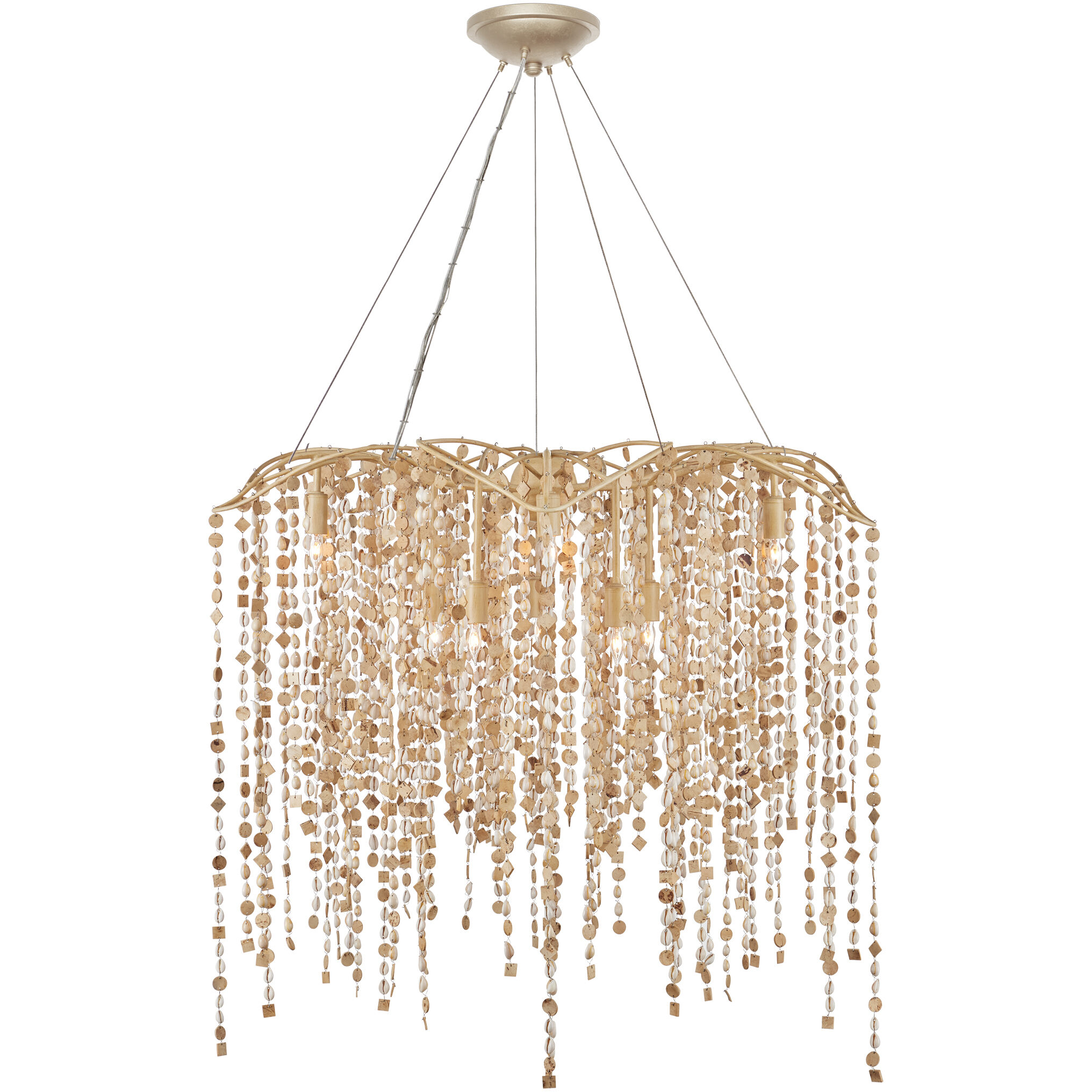 Kealia 10 Light 36 inch Natural/Coco Cream Chandelier Ceiling Light, Large