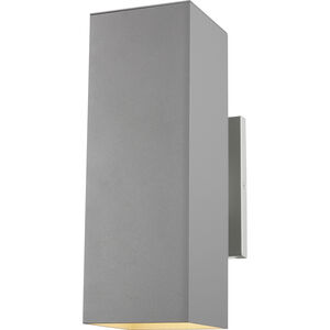 Pohl 2 Light 14.25 inch Painted Brushed Nickel Outdoor Wall Lantern