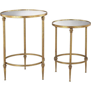 Alcazar 18 inch Antique Gold with Clear Accent Table