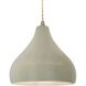 Radiance 1 Light 11.5 inch Antique Brass and Celadon Green Crackle Pendant Ceiling Light