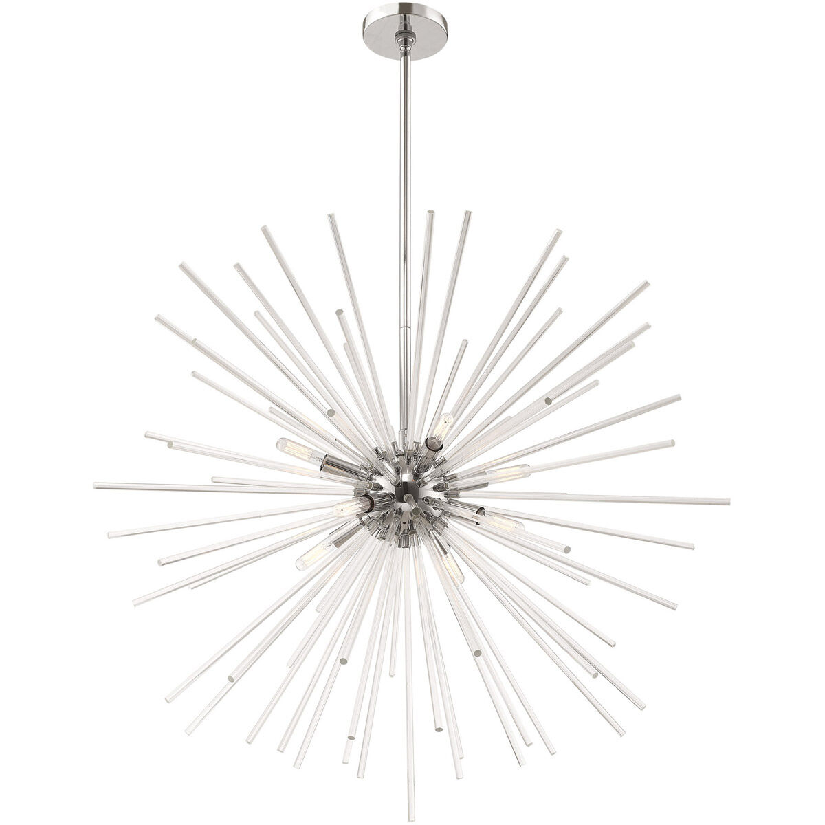 Utopia 8 Light 34 inch Polished Chrome Pendant Chandelier Ceiling Light