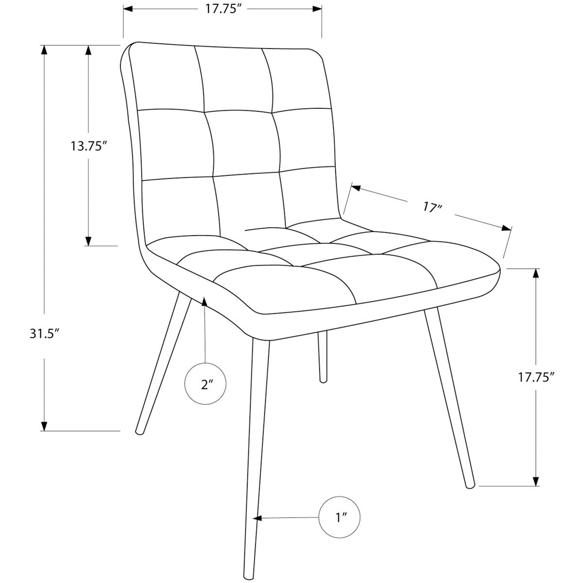 Plymouth Black Dining Chair, 2-Piece Set