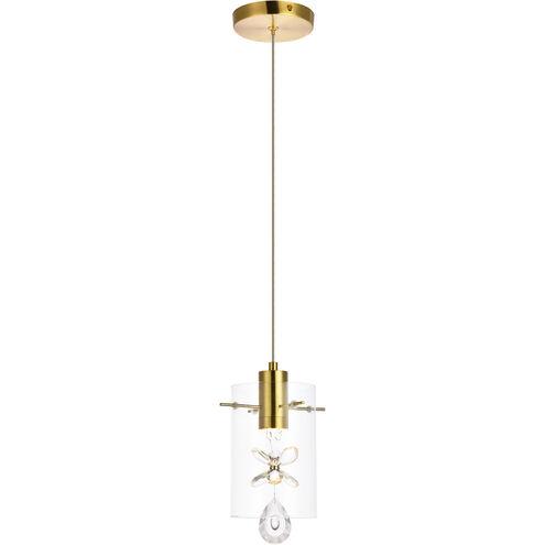 Hana 1 Light 7 inch Gold Pendant Ceiling Light