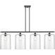 Ballston Cobbleskill 4 Light 48 inch Matte Black Island Light Ceiling Light in Clear Glass