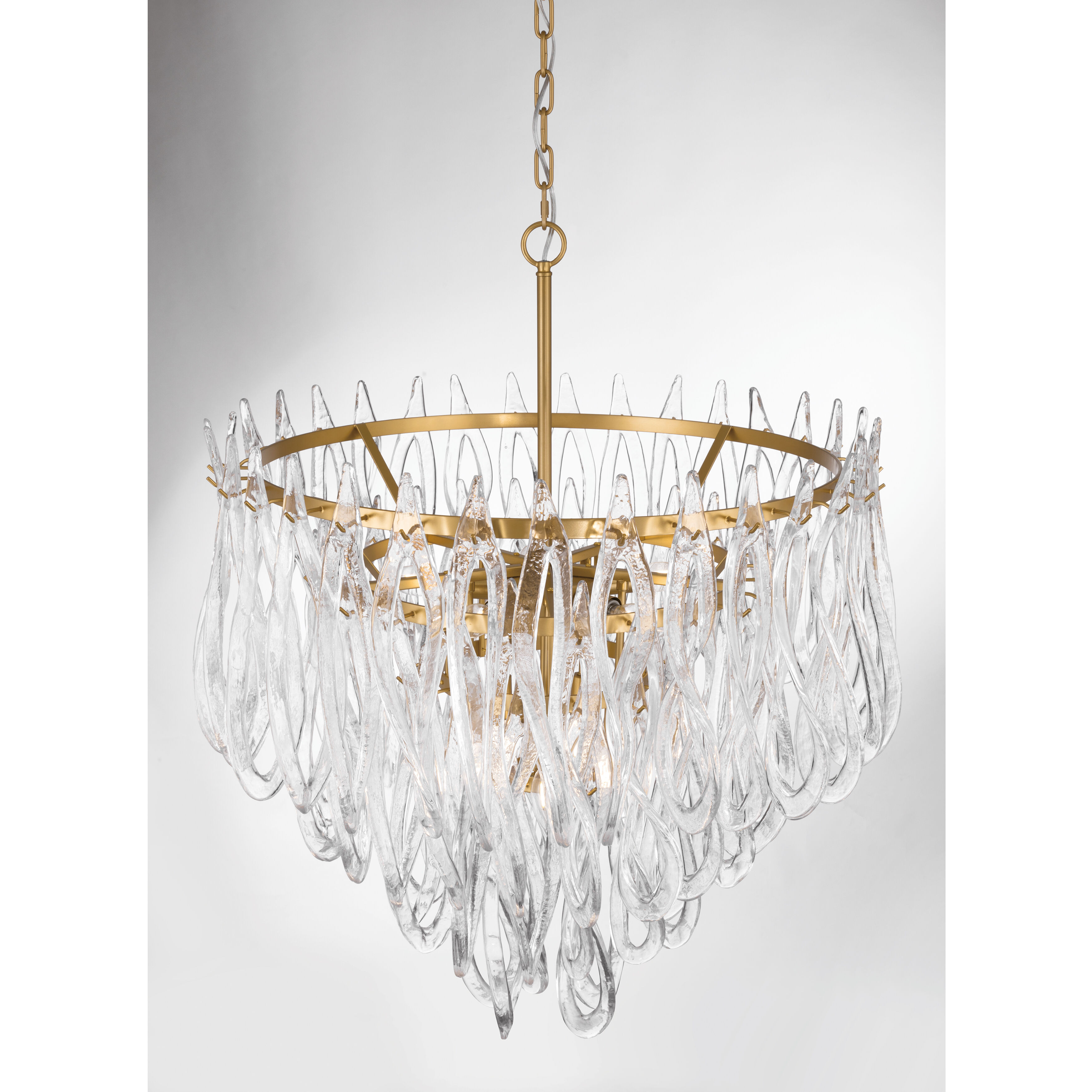 Glassara 10 Light 31.75 inch Legacy Brass Pendant Ceiling Light