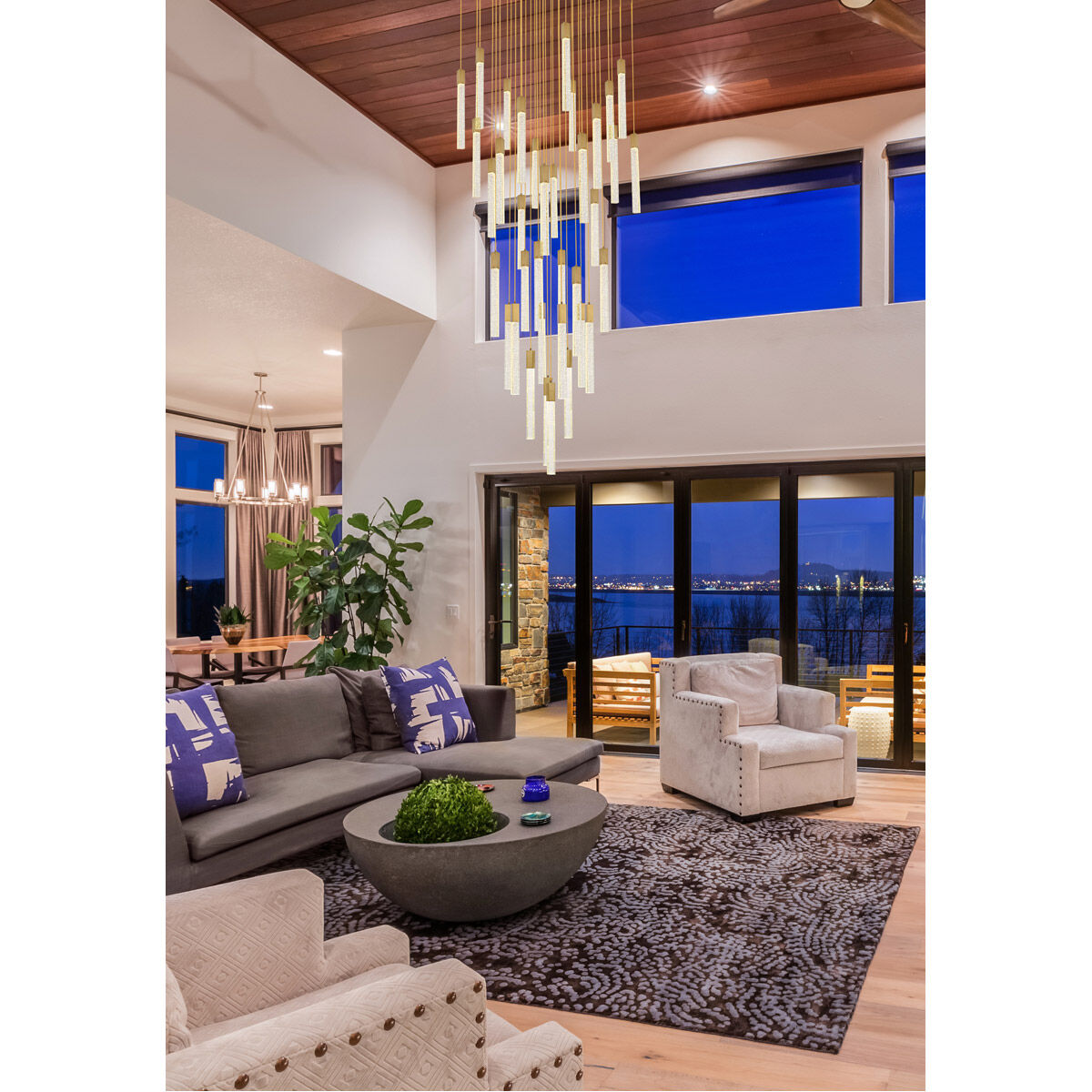 Weston 36 Light 42 inch Satin Gold Pendant Ceiling Light