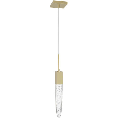 Aspen LED 2 inch Brushed Brass Pendant Ceiling Light in Bubbled