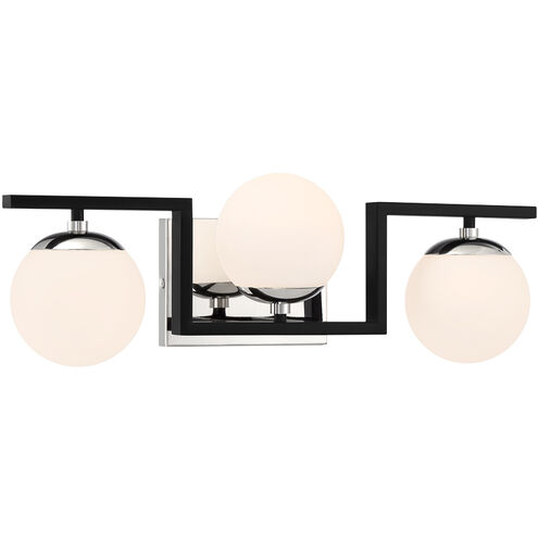 Alluria II 3 Light 22.5 inch Coal With Polished Nichel High Bath Light Wall Light