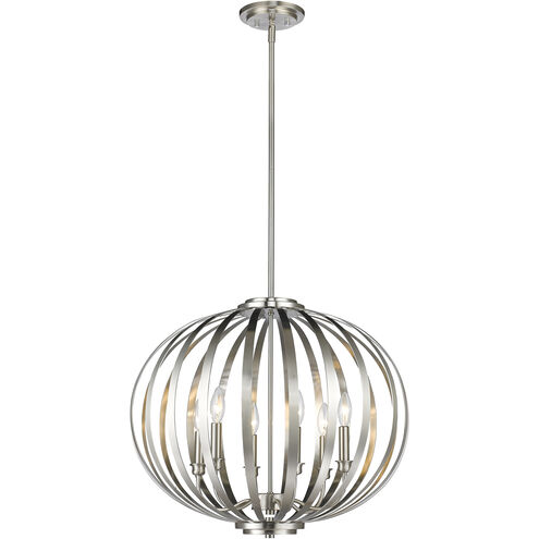 Moundou 6 Light 24 inch Brushed Nickel Chandelier Ceiling Light
