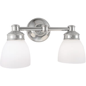 Spencer 2 Light 14.75 inch Chrome with Opal Vanity Light Wall Light