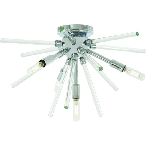 Spiked 4 Light 20 inch Chrome Flush Mount Ceiling Light