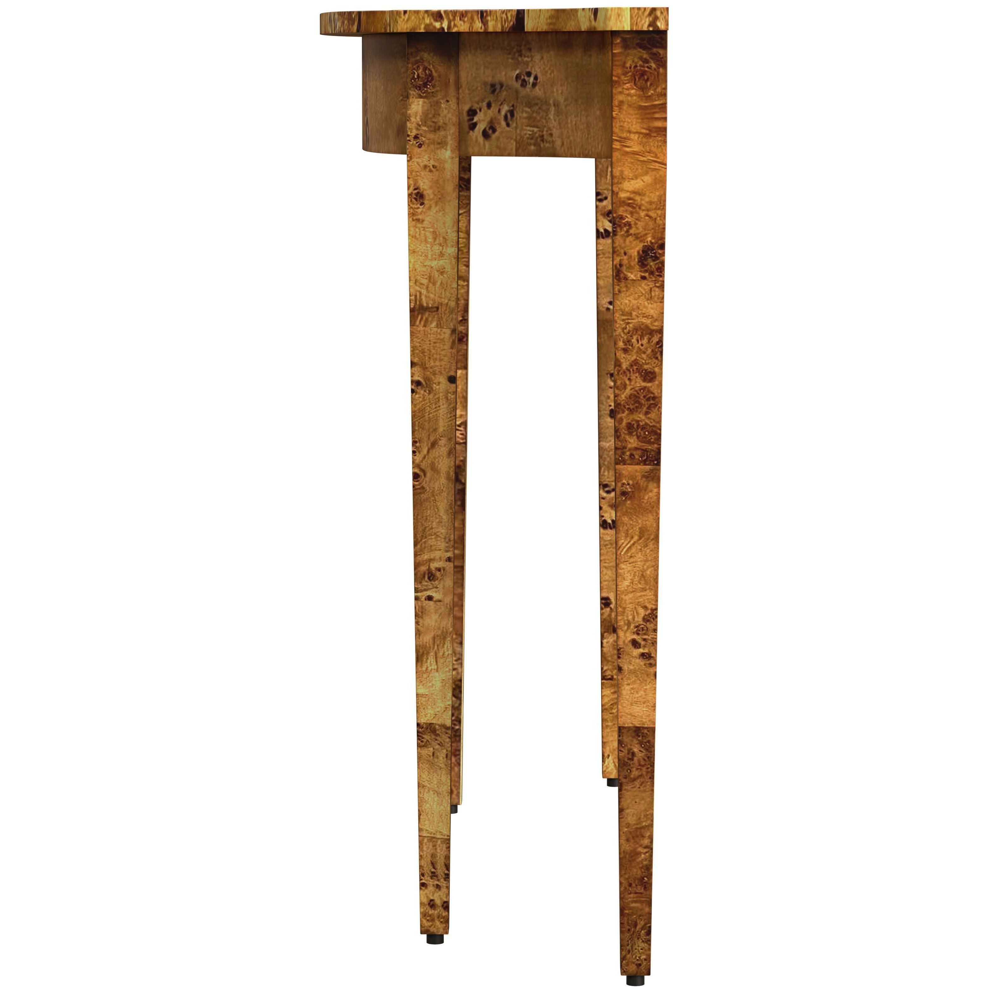 Chester Traditional Burl 36" Console Table in Medium Brown
