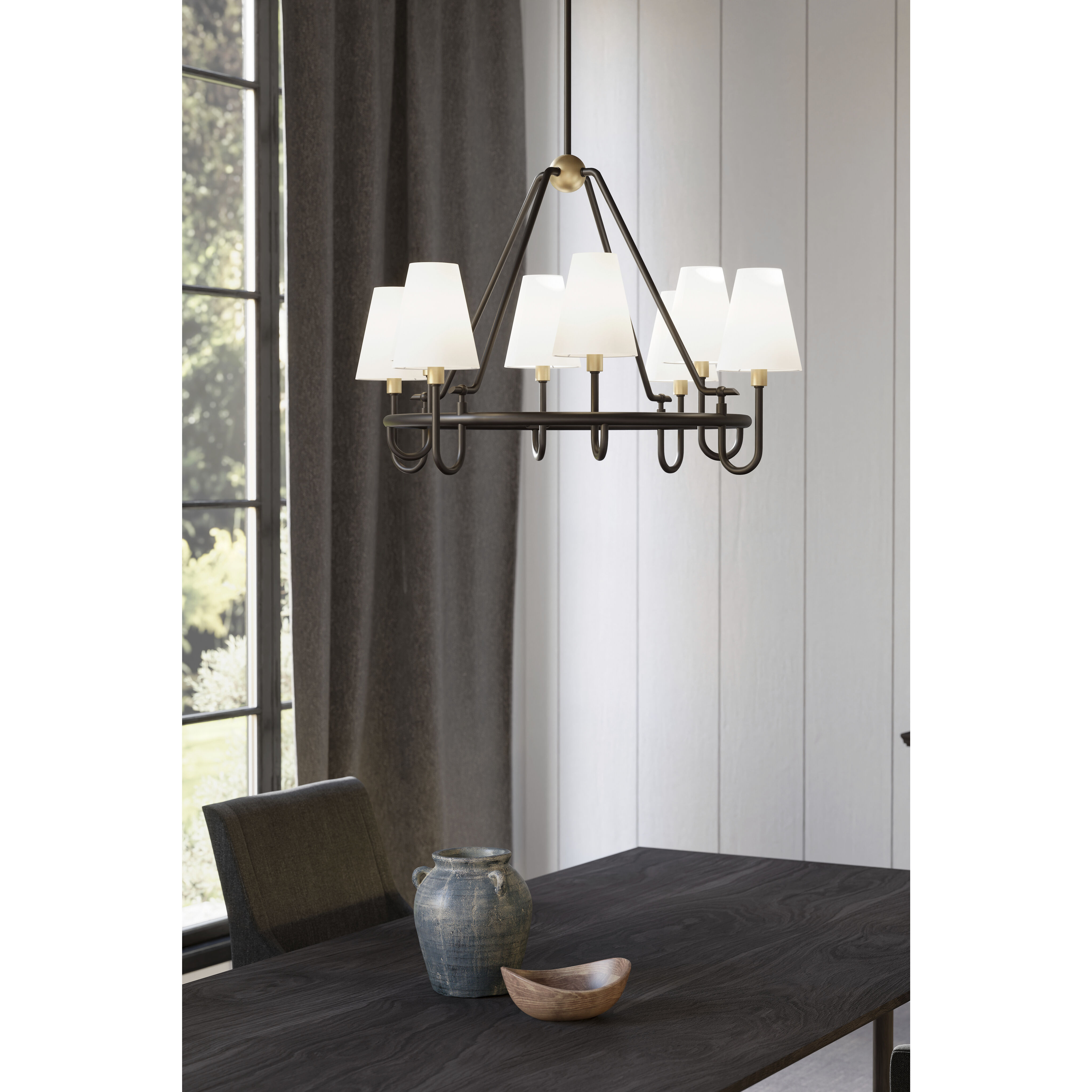 Bellforge 8 Light 38 inch Legacy Brass and Dark Bronze Pendant Ceiling Light