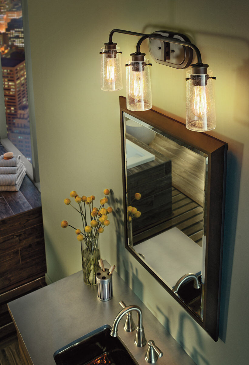 Braelyn 3 Light 24 inch Olde Bronze Wall Mt Bath 3 Arm Wall Light