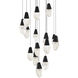 Beyond Martini LED 23 inch Black Multi-Light Pendant Ceiling Light in Optic, Round Canopy