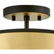 Clarke 2 Light 15 inch Black with Lacquered Dark Brass accents Foyer Light Ceiling Light, Semi-flush Mount