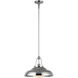 Palmetto 1 Light 14.5 inch Polished Nickel/Glossy Opal Pendant Ceiling Light