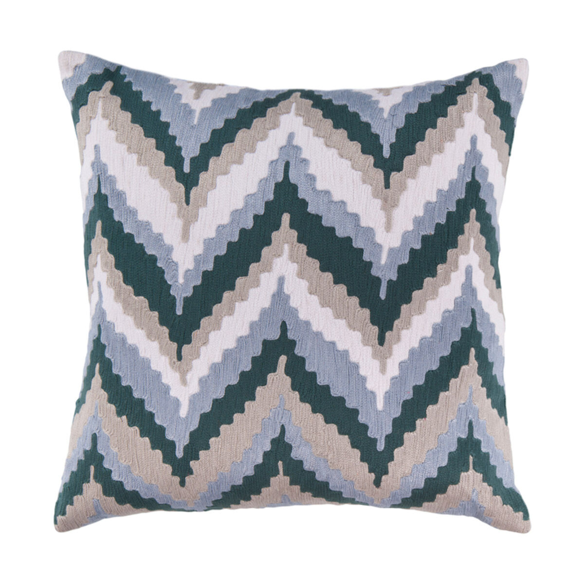 Ikat Chevron 18 X 18 inch Navy and Sky Blue Throw Pillow