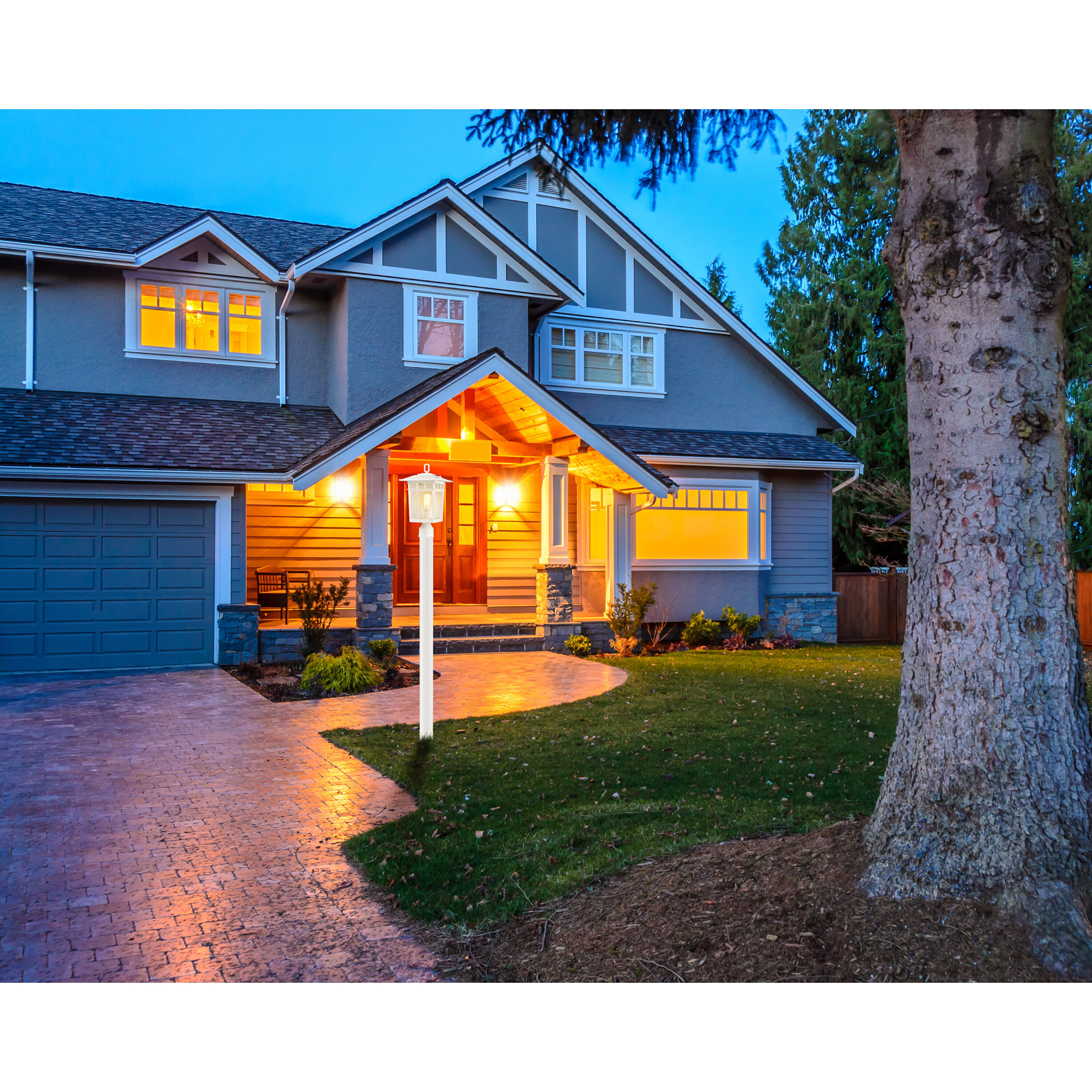 Cove Neck 16 inch White Post Lantern, Large