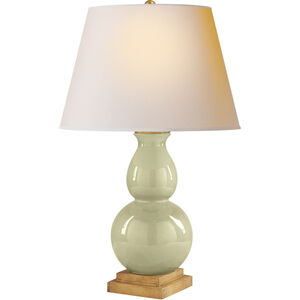 Chapman & Myers Gourd Form 26 inch 100 watt Celadon Crackle Table Lamp Portable Light in Natural Paper, Small