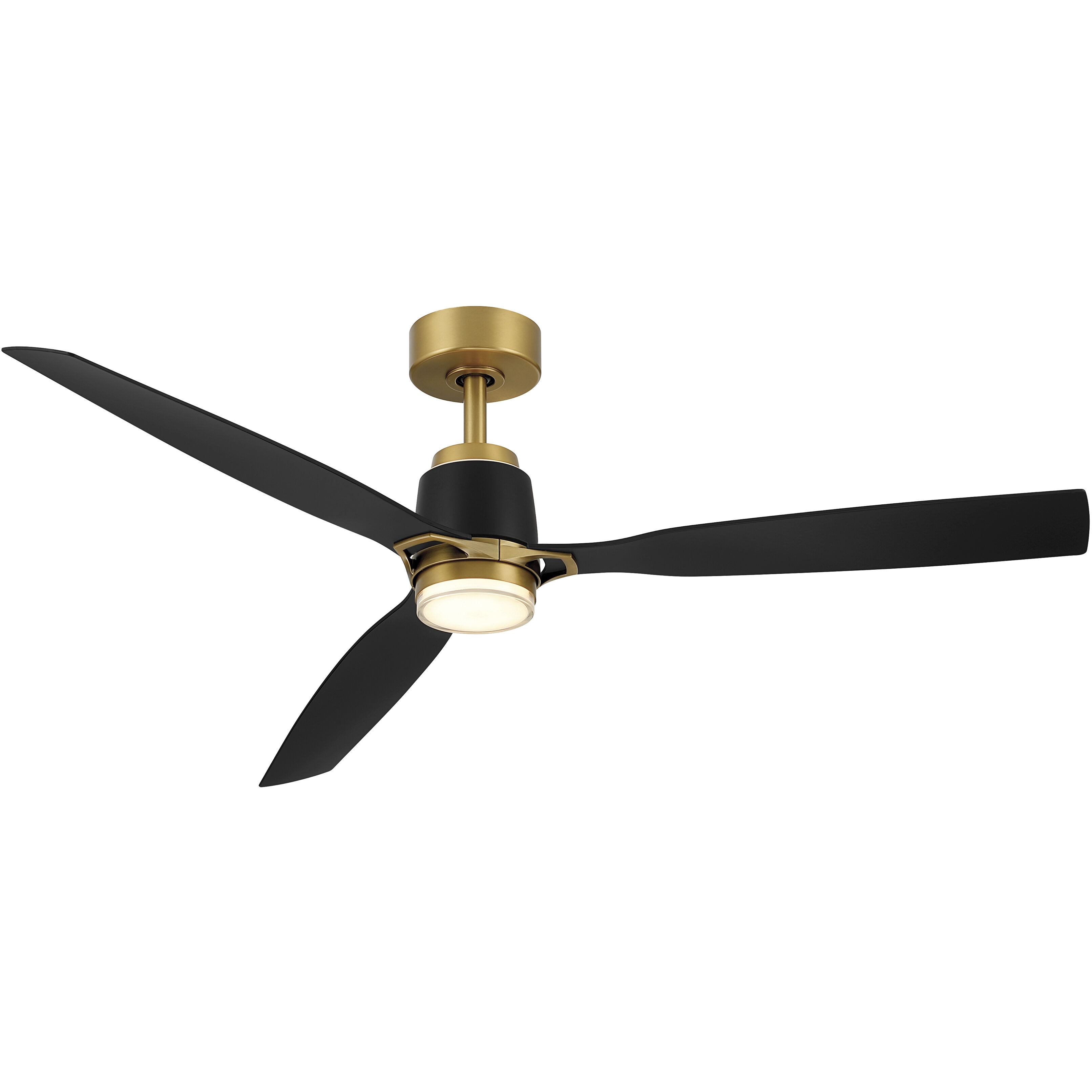 Foxden 53 inch Legacy Brass with Coal Blades Smart Ceiling Fan