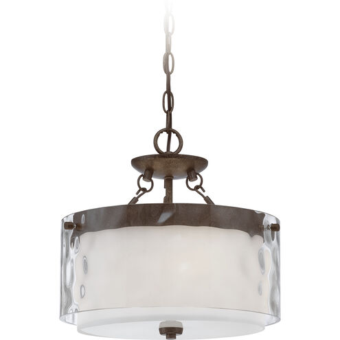 Kenswick 3 Light 14 inch Peruvian Bronze Convertible Semi Flush Ceiling Light, Convertible to Pendant