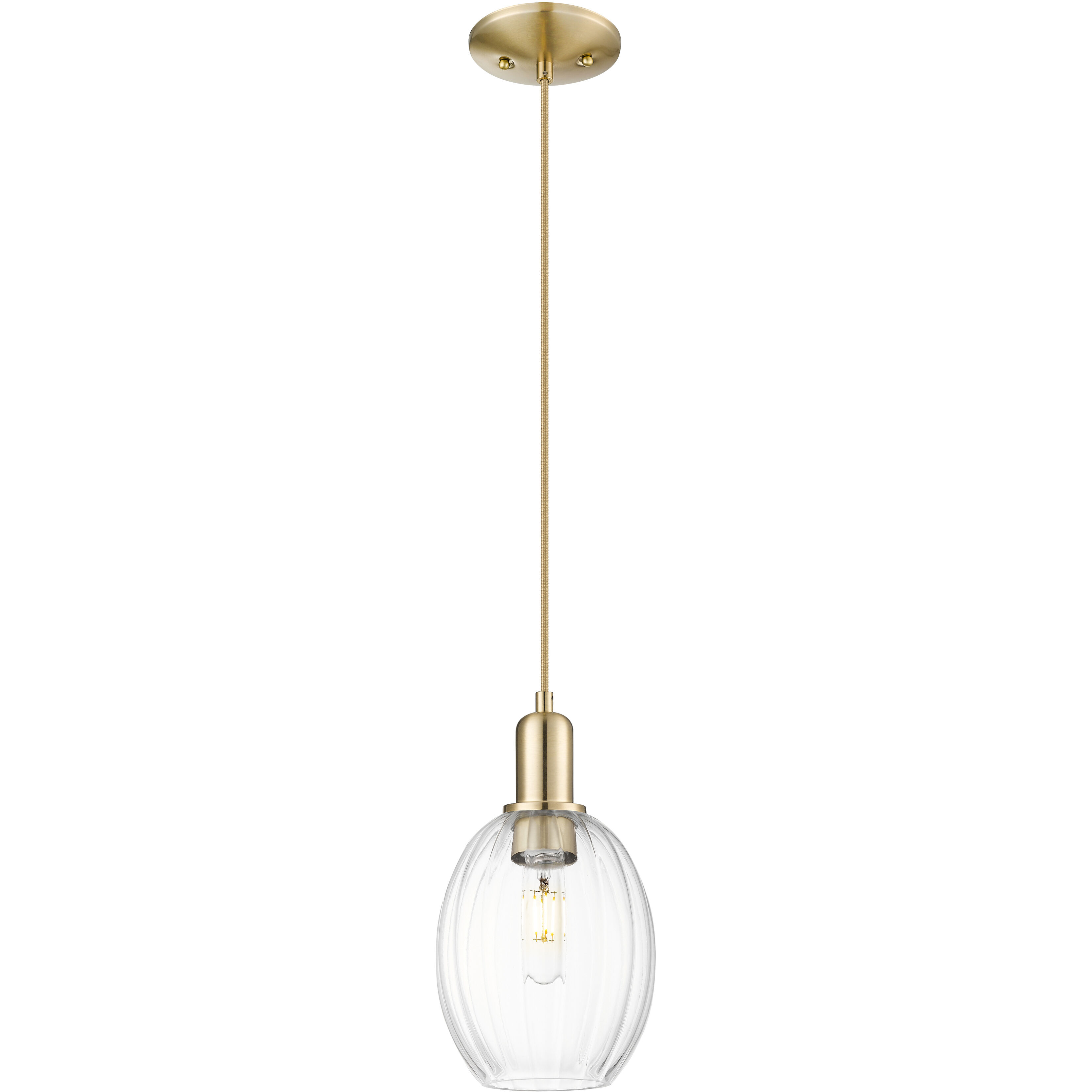 Preston 1 Light 6.25 inch Champagne Bronze Mini Pendant Ceiling Light in Clear Glass