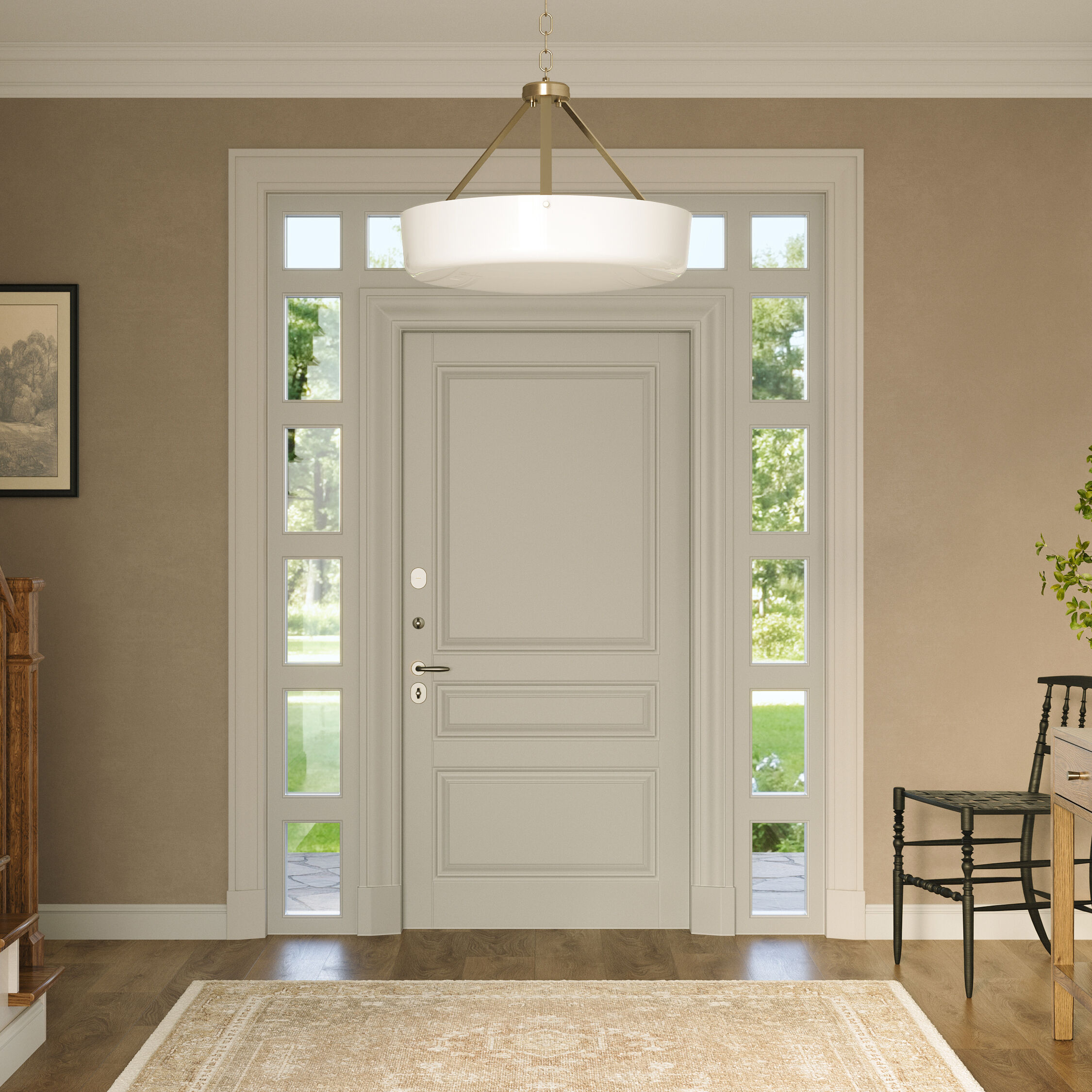 Lieon 3 Light 21 inch Champagne Bronze Convertible Pendant Ceiling Light