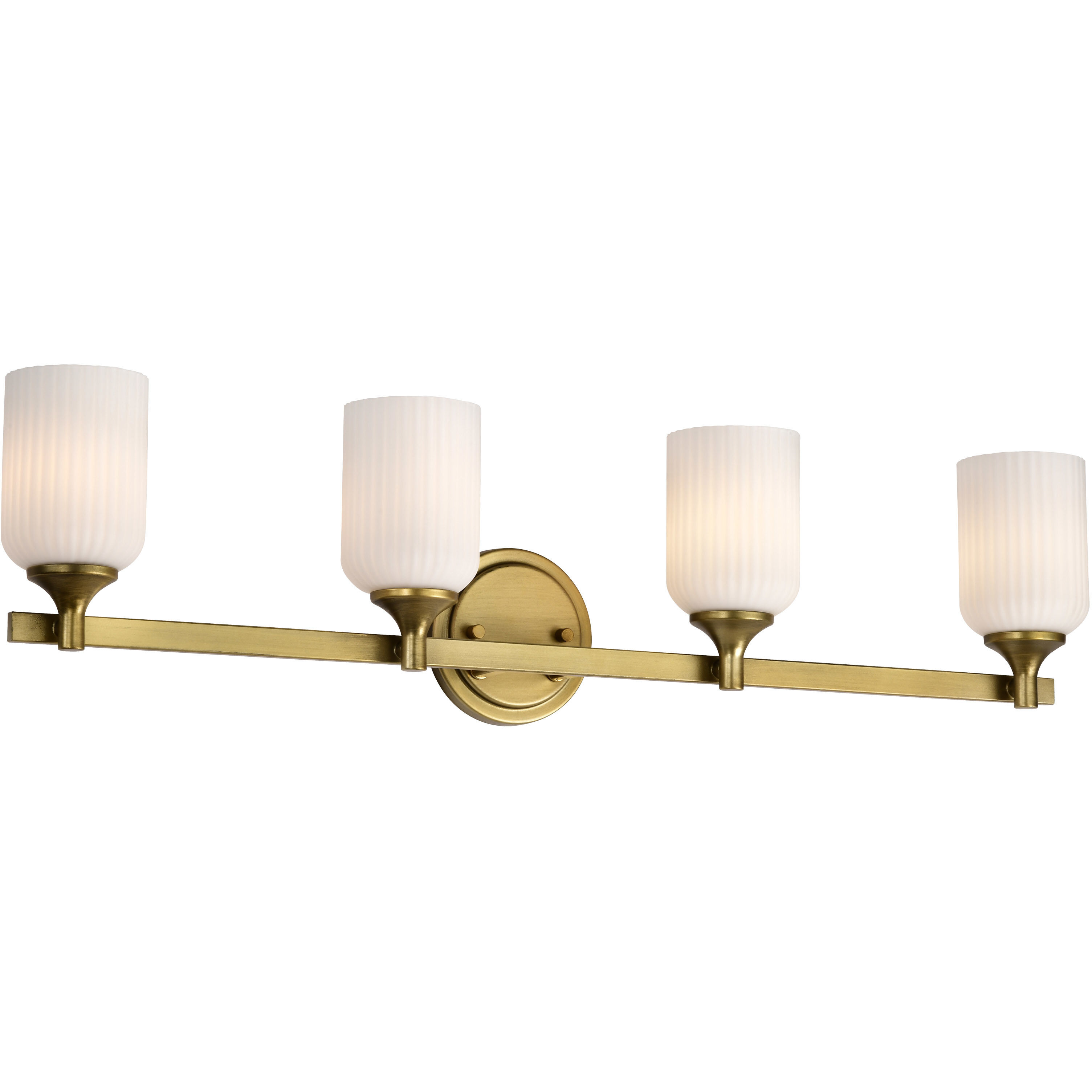 Solara 32.63 inch Natural Brass Vanity Wall Light