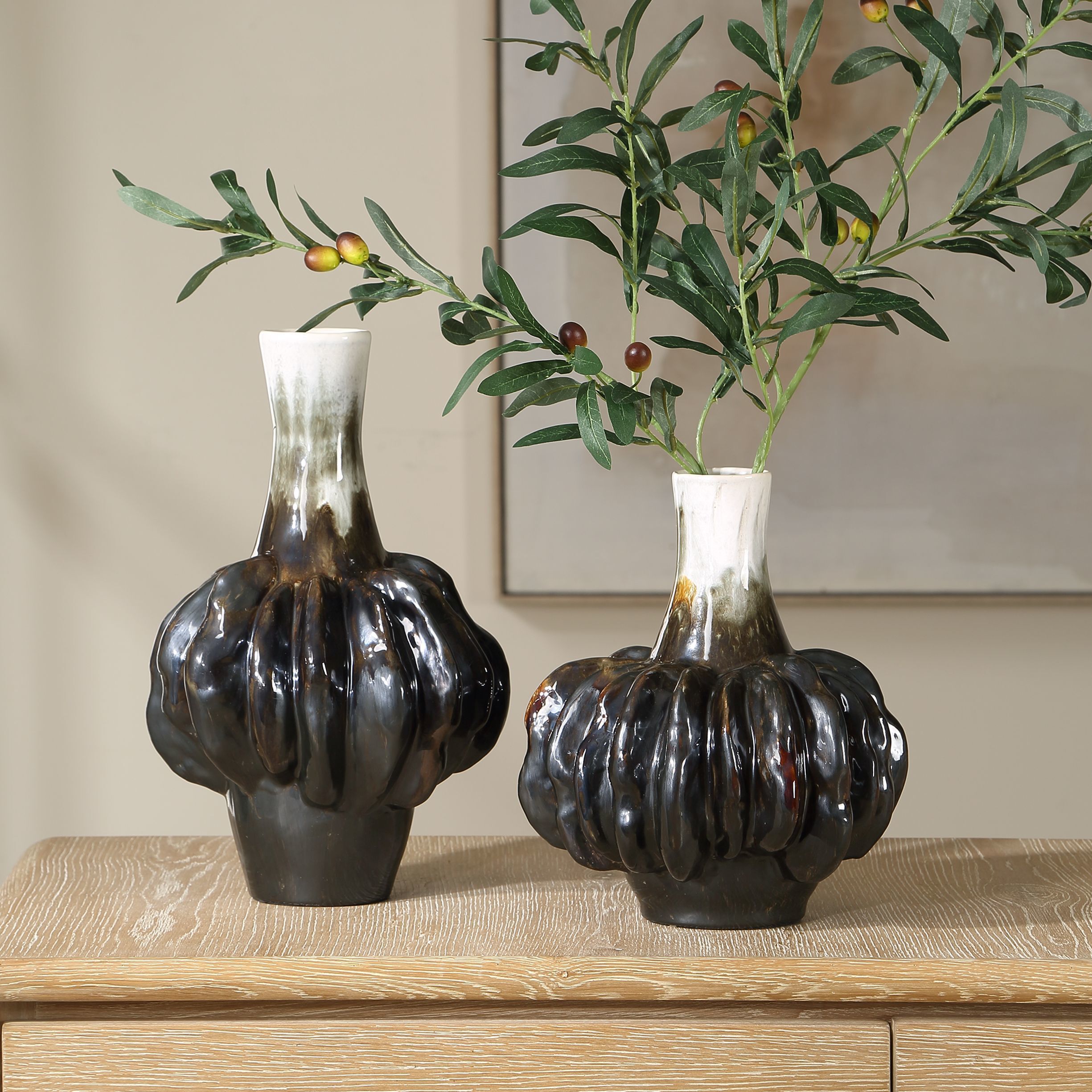 Umbrian 13.25 X 8.5 inch Gourd Vases, Set of 2
