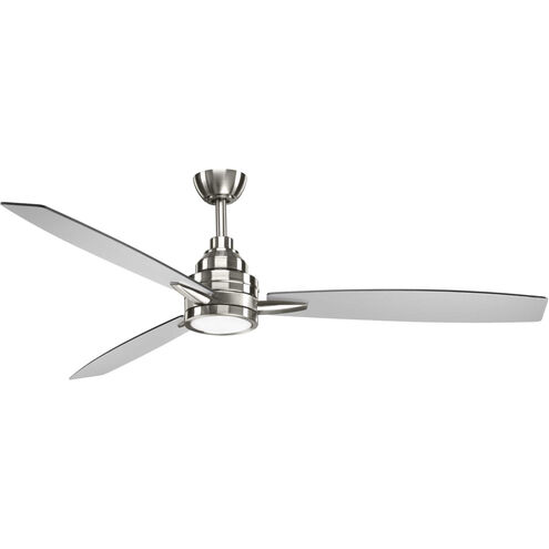Gaze 60 inch Brushed Nickel with Silver/Cherry Blades Ceiling Fan, Progress LED