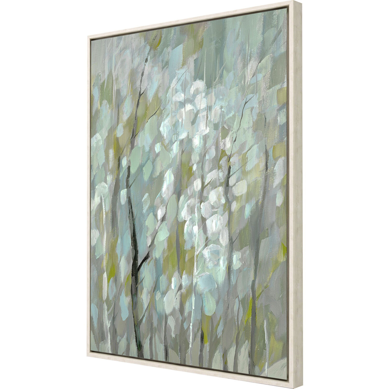 Summer Trees Gray and Green and Multi and Neutral Canvas