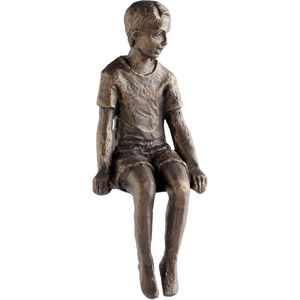 Boy Shelf Oiled Bronze Figurine