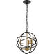 Octavia 3 Light 14 inch Brass and Dark Brown Pendant Ceiling Light