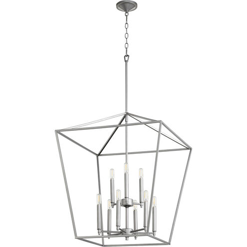 Gabriel 9 Light 24 inch Classic Nickel Foyer Pendant Ceiling Light, Quorum Home