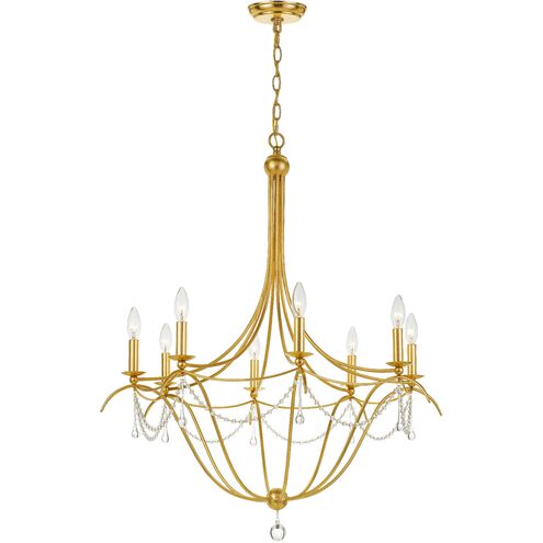 Metro 8 Light 31.5 inch Antique Gold Chandelier Ceiling Light