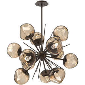 Luna LED Flat Bronze Multi-Pendant Ceiling Light in 2700K LED, Geo Inner - Bronze Outer