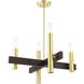 Helsinki 4 Light 24 inch Satin Brass Chandelier Ceiling Light