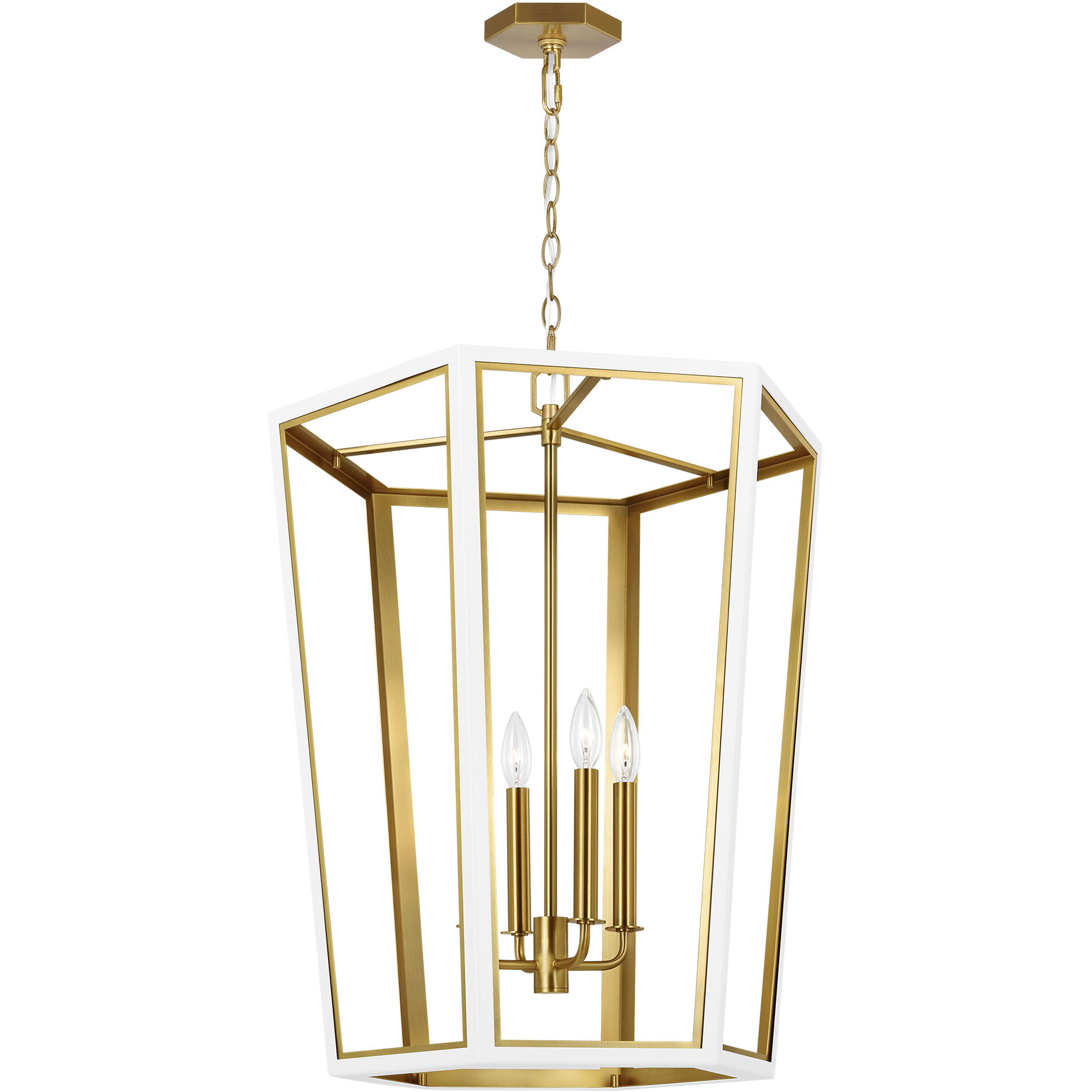AH by Alexa Hampton Curt 4 Light 21.38 inch Matte White Lantern Chandelier Ceiling Light