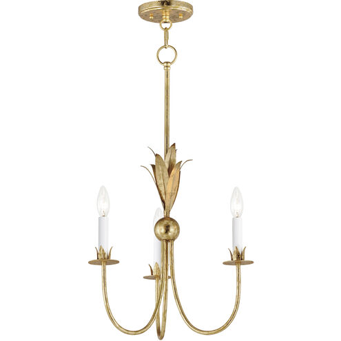 Paloma 3 Light 16 inch Gold Leaf Mini Pendant Ceiling Light