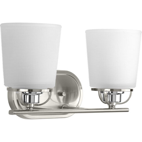 Leopolda 2 Light 14.13 inch Brushed Nickel Bath Vanity Wall Light, Design Series