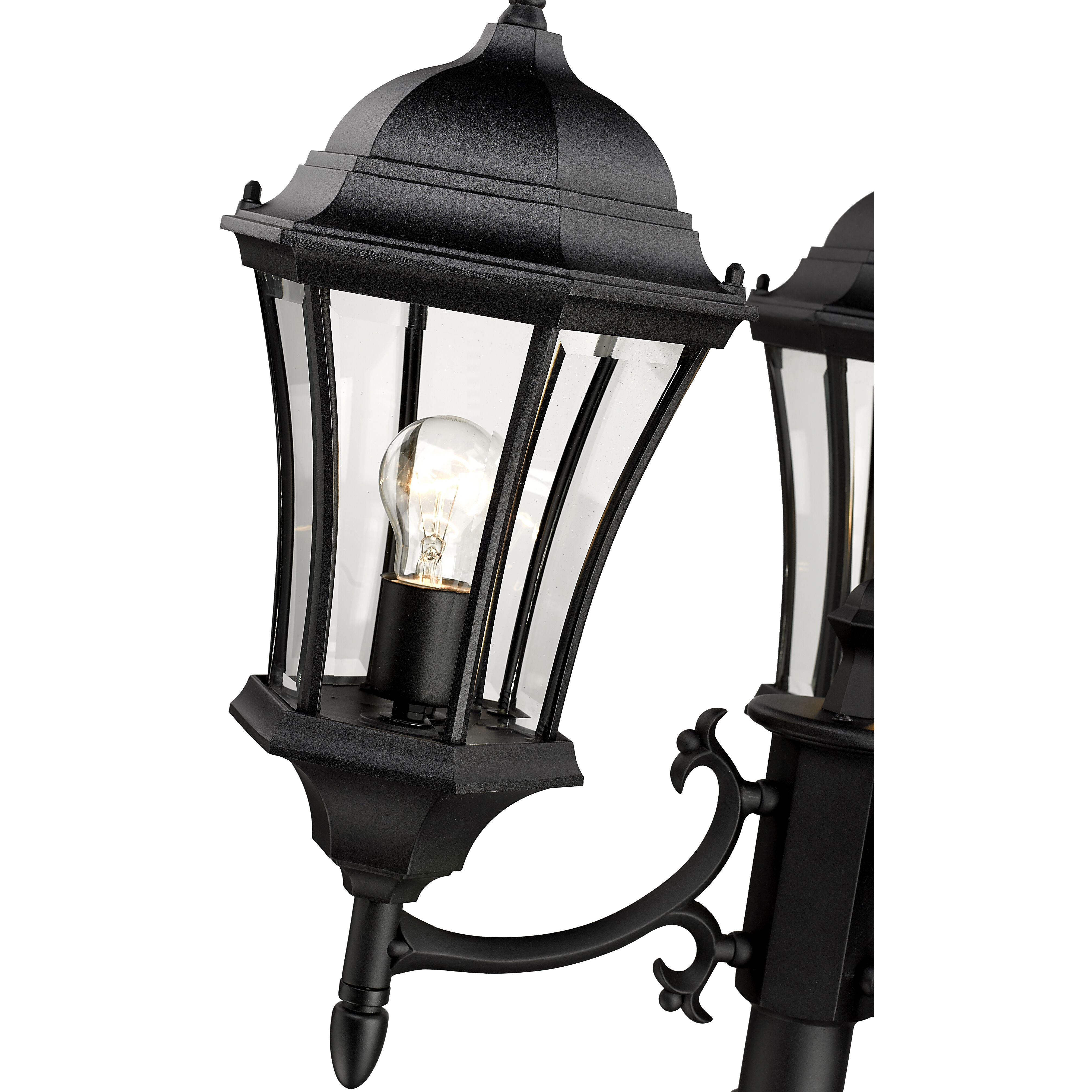 Wakefield 3 Light 90 inch Black Outdoor Post Mounted Fixture