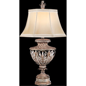 Winter Palace 37 inch 150.00 watt Silver Table Lamp Portable Light in Crystal, Hand-Sewn Shade 